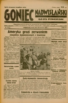 Goniec Nadwiślański: Głos Pomorski: Niezależne pismo poranne, poświęcone sprawom stanu średniego 1935.08.28 R.11 Nr197