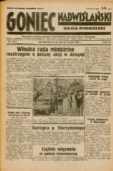 Goniec Nadwiślański: Głos Pomorski: Niezależne pismo poranne, poświęcone sprawom stanu średniego 1935.08.30 R.11 Nr199