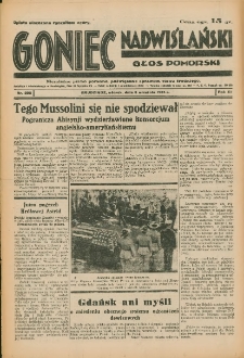 Goniec Nadwiślański: Głos Pomorski: Niezależne pismo poranne, poświęcone sprawom stanu średniego 1935.09.03 R.11 Nr202