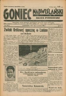 Goniec Nadwiślański: Głos Pomorski: Niezależne pismo poranne, poświęcone sprawom stanu średniego 1935.09.04 R.11 Nr203