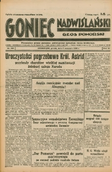 Goniec Nadwiślański: Głos Pomorski: Niezależne pismo poranne, poświęcone sprawom stanu średniego 1935.09.06 R.11 Nr205