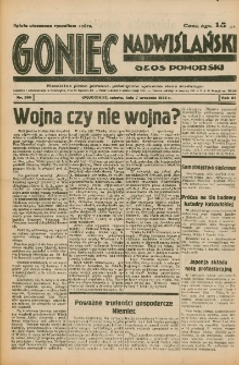 Goniec Nadwiślański: Głos Pomorski: Niezależne pismo poranne, poświęcone sprawom stanu średniego 1935.09.07 R.11 Nr206