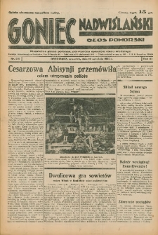 Goniec Nadwiślański: Głos Pomorski: Niezależne pismo poranne, poświęcone sprawom stanu średniego 1935.09.12 R.11 Nr210