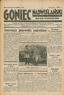Goniec Nadwiślański: Głos Pomorski: Niezależne pismo poranne, poświęcone sprawom stanu średniego 1935.09.13 R.11 Nr211
