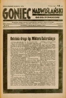 Goniec Nadwiślański: Głos Pomorski: Niezależne pismo poranne, poświęcone sprawom stanu średniego 1935.09.24 R.11 Nr220