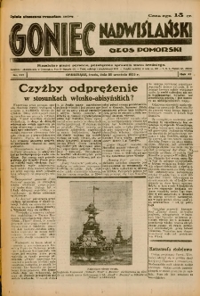 Goniec Nadwiślański: Głos Pomorski: Niezależne pismo poranne, poświęcone sprawom stanu średniego 1935.09.25 R.11 Nr221