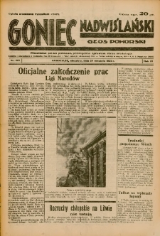 Goniec Nadwiślański: Głos Pomorski: Niezależne pismo poranne, poświęcone sprawom stanu średniego 1935.09.29 R.11 Nr225