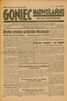 Goniec Nadwiślański: Głos Pomorski: Niezależne pismo poranne, poświęcone sprawom stanu średniego 1937.07.03 R.13 Nr149A