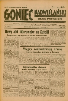 Goniec Nadwiślański: Głos Pomorski: Niezależne pismo poranne, poświęcone sprawom stanu średniego 1937.07.04 R.13 Nr150A
