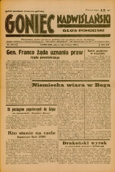 Goniec Nadwiślański: Głos Pomorski: Niezależne pismo poranne, poświęcone sprawom stanu średniego 1937.07.10 R.13 Nr155A