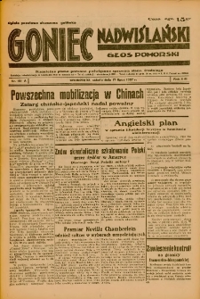 Goniec Nadwiślański: Głos Pomorski: Niezależne pismo poranne, poświęcone sprawom stanu średniego 1937.07.17 R.13 Nr161A