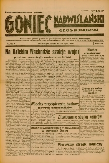 Goniec Nadwiślański: Głos Pomorski: Niezależne pismo poranne, poświęcone sprawom stanu średniego 1937.07.24 R.13 Nr167A