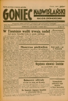 Goniec Nadwiślański: Głos Pomorski: Niezależne pismo poranne, poświęcone sprawom stanu średniego 1937.08.01 R.13 Nr174A