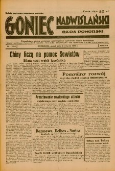 Goniec Nadwiślański: Głos Pomorski: Niezależne pismo poranne, poświęcone sprawom stanu średniego 1937.08.06 R.13 Nr178A