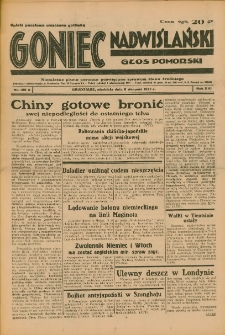 Goniec Nadwiślański: Głos Pomorski: Niezależne pismo poranne, poświęcone sprawom stanu średniego 1937.08.08 R.13 Nr180A