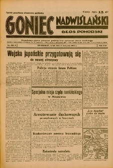 Goniec Nadwiślański: Głos Pomorski: Niezależne pismo poranne, poświęcone sprawom stanu średniego 1937.08.11 R.13 Nr182A