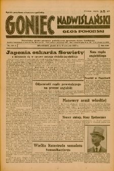 Goniec Nadwiślański: Głos Pomorski: Niezależne pismo poranne, poświęcone sprawom stanu średniego 1937.08.13 R.13 Nr184A