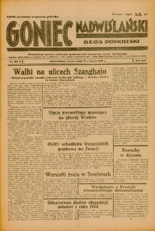Goniec Nadwiślański: Głos Pomorski: Niezależne pismo poranne, poświęcone sprawom stanu średniego 1937.08.17 R.13 Nr187A