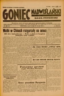 Goniec Nadwiślański: Głos Pomorski: Niezależne pismo poranne, poświęcone sprawom stanu średniego 1937.08.19 R.13 Nr189A