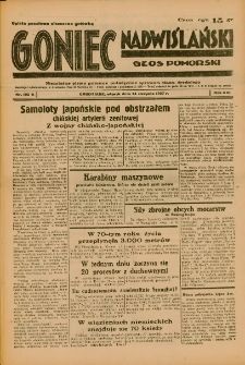 Goniec Nadwiślański: Głos Pomorski: Niezależne pismo poranne, poświęcone sprawom stanu średniego 1937.08.24 R.13 Nr193A