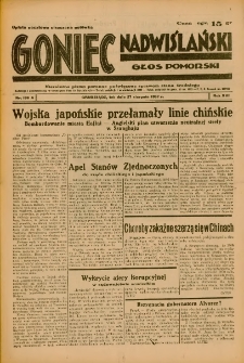 Goniec Nadwiślański: Głos Pomorski: Niezależne pismo poranne, poświęcone sprawom stanu średniego 1937.08.27 R.13 Nr196A