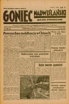 Goniec Nadwiślański: Głos Pomorski: Niezależne pismo poranne, poświęcone sprawom stanu średniego 1937.09.03 R.13 Nr202A