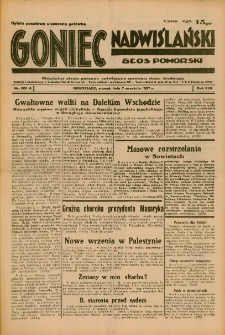 Goniec Nadwiślański: Głos Pomorski: Niezależne pismo poranne, poświęcone sprawom stanu średniego 1937.09.07 R.13 Nr205A