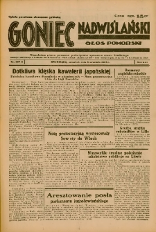Goniec Nadwiślański: Głos Pomorski: Niezależne pismo poranne, poświęcone sprawom stanu średniego 1937.09.09 R.13 Nr207A
