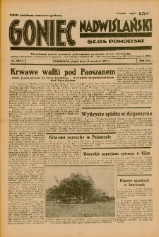 Goniec Nadwiślański: Głos Pomorski: Niezależne pismo poranne, poświęcone sprawom stanu średniego 1937.09.10 R.13 Nr208A