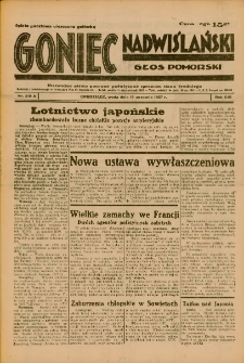 Goniec Nadwiślański: Głos Pomorski: Niezależne pismo poranne, poświęcone sprawom stanu średniego 1937.09.15 R.13 Nr212A