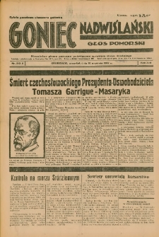 Goniec Nadwiślański: Głos Pomorski: Niezależne pismo poranne, poświęcone sprawom stanu średniego 1937.09.16 R.13 Nr213A