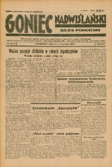 Goniec Nadwiślański: Głos Pomorski: Niezależne pismo poranne, poświęcone sprawom stanu średniego 1937.09.17 R.13 Nr214A