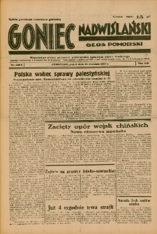 Goniec Nadwiślański: Głos Pomorski: Niezależne pismo poranne, poświęcone sprawom stanu średniego 1937.09.24 R.13 Nr220A
