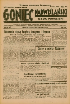 Goniec Nadwiślański: Głos Pomorski: Niezależne pismo poranne, poświęcone sprawom stanu średniego 1937.09.25 R.13 Nr221A