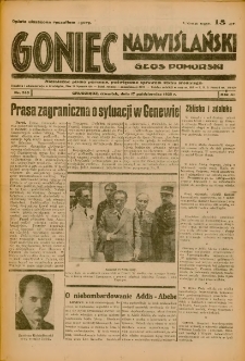 Goniec Nadwiślański: Głos Pomorski: Niezależne pismo poranne, poświęcone sprawom stanu średniego 1935.10.17 R.11 Nr240