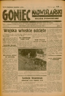 Goniec Nadwiślański: Głos Pomorski: Niezależne pismo poranne, poświęcone sprawom stanu średniego 1935.10.18 R.11 Nr241