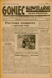 Goniec Nadwiślański: Głos Pomorski: Niezależne pismo poranne, poświęcone sprawom stanu średniego 1935.10.24 R.11 Nr246