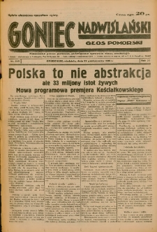 Goniec Nadwiślański: Głos Pomorski: Niezależne pismo poranne, poświęcone sprawom stanu średniego 1935.10.27 R.11 Nr249