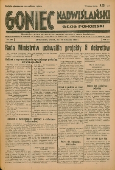 Goniec Nadwiślański: Głos Pomorski: Niezależne pismo poranne, poświęcone sprawom stanu średniego 1935.11.12 R.11 Nr261