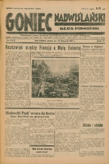 GazetGoniec Nadwiślański: Głos Pomorski: Niezależne pismo poranne, poświęcone sprawom stanu średniego 1935.11.15 R.11 Nr264