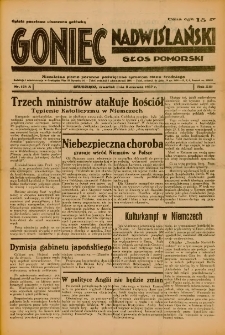 Goniec Nadwiślański: Głos Pomorski: Niezależne pismo poranne, poświęcone sprawom stanu średniego 1937.06.03 R.13 Nr124A