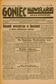 Goniec Nadwiślański: Głos Pomorski: Niezależne pismo poranne, poświęcone sprawom stanu średniego 1937.07.16 R.13 Nr160A