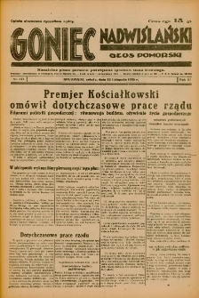 Goniec Nadwiślański: Głos Pomorski: Niezależne pismo poranne, poświęcone sprawom stanu średniego 1935.11.23 R.11 Nr271