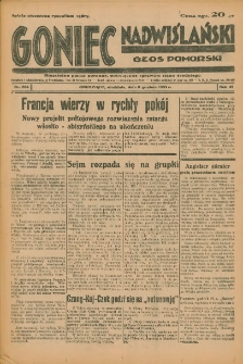 Goniec Nadwiślański: Głos Pomorski: Niezależne pismo poranne, poświęcone sprawom stanu średniego 1935.12.08 R.11 Nr284