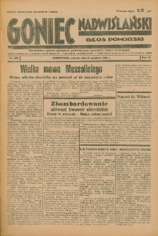 Goniec Nadwiślański: Głos Pomorski: Niezależne pismo poranne, poświęcone sprawom stanu średniego 1935.12.10 R.11 Nr285