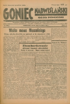 Goniec Nadwiślański: Głos Pomorski: Niezależne pismo poranne, poświęcone sprawom stanu średniego 1935.12.10 R.11 Nr285