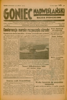Goniec Nadwiślański: Głos Pomorski: Niezależne pismo poranne, poświęcone sprawom stanu średniego 1935.12.12 R.11 Nr287