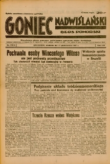 Goniec Nadwiślański: Głos Pomorski: Niezależne pismo poranne, poświęcone sprawom stanu średniego 1937.10.03 R.13 Nr228A