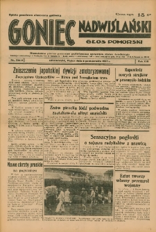 Goniec Nadwiślański: Głos Pomorski: Niezależne pismo poranne, poświęcone sprawom stanu średniego 1937.10.08 R.13 Nr232A