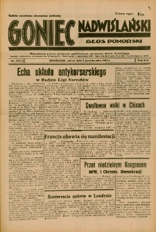 Goniec Nadwiślański: Głos Pomorski: Niezależne pismo poranne, poświęcone sprawom stanu średniego 1937.10.09 R.13 Nr233A